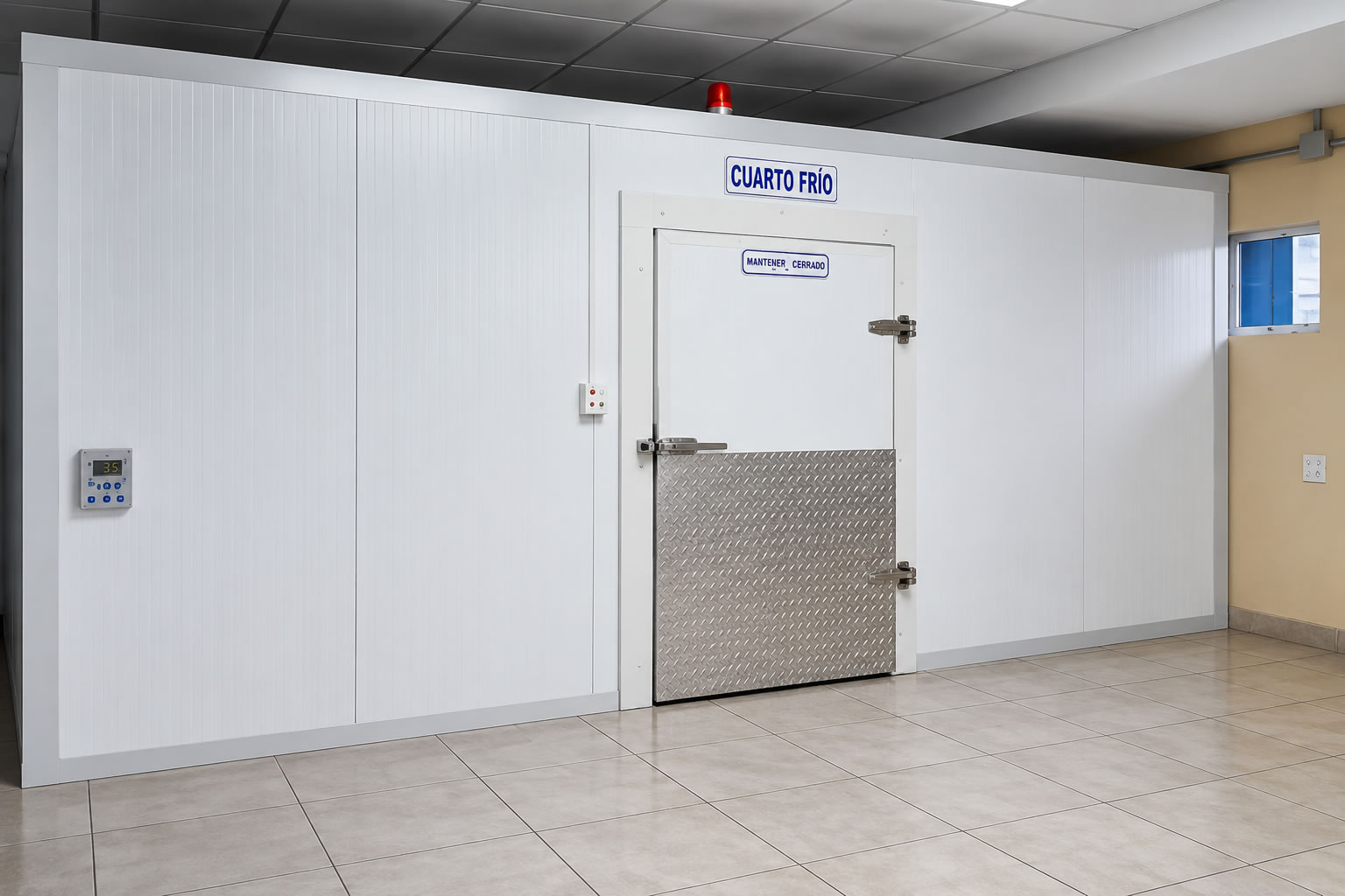 Cámara frigorífica instalada con puerta hermética