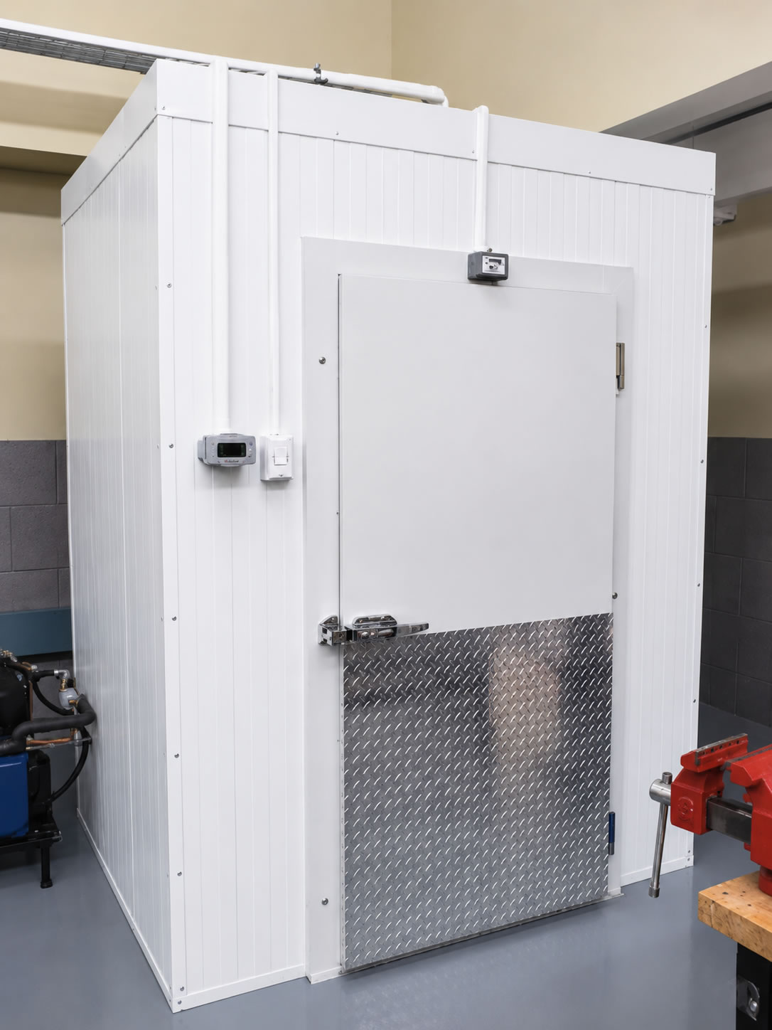 Cuarto frío desmontable con panel de control eléctrico